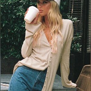 Princess Polly Macy Cardigan Beige